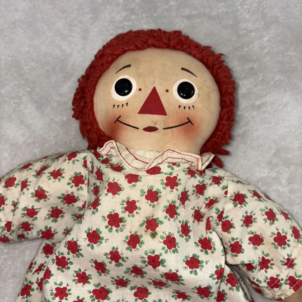 Vintage 1960s Knickerbocker Raggedy Ann Doll Musical (Working) 
